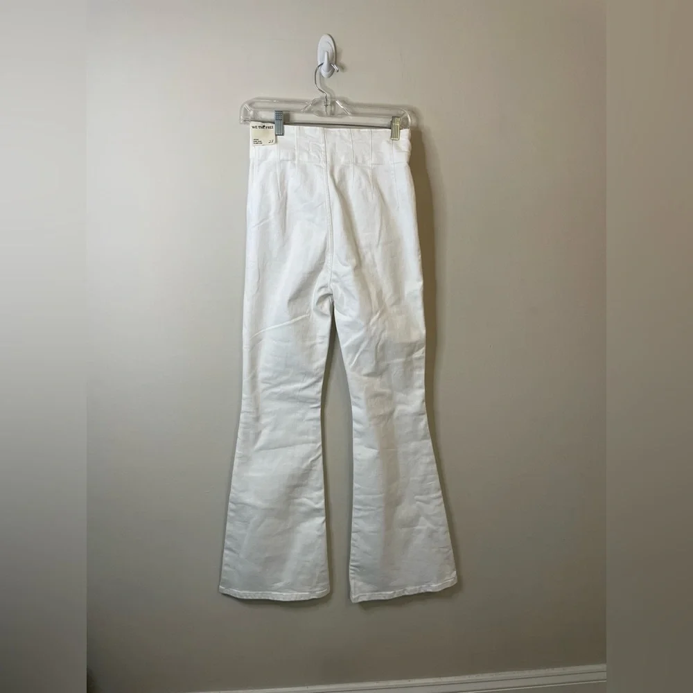 NWT Free People We The Free Jayde White High Rise Flare Leg Jeans